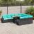 Set canapele de grădină cu perne, 11 piese, negru, poliratan GartenMobel Dekor