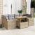 Set canapele de grădină, 7 piese, cu perne, bej, poliratan GartenMobel Dekor