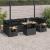 Set mobilier grădină perne 8 piese negru, poliratan/lemn acacia GartenMobel Dekor