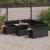 Set mobilier grădină perne 9 piese negru poliratan/lemn acacia GartenMobel Dekor
