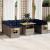 Set mobilier de grădină cu perne, 10 piese, gri, poliratan GartenMobel Dekor