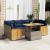 Set canapele grădină cu perne 7 piese gri poliratan/lemn acacia GartenMobel Dekor