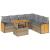 Set canapele grădină cu perne 7 piese bej poliratan/lemn acacia GartenMobel Dekor