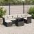 Set mobilier de grădină cu perne, 8 piese, negru, poliratan GartenMobel Dekor