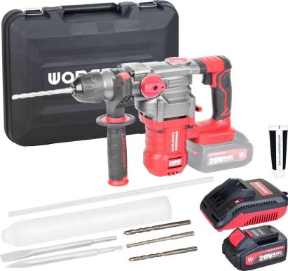 Ciocan rotopercutor Worcraft 20V Li-Ion SDS+ 4,5J, brushless, set