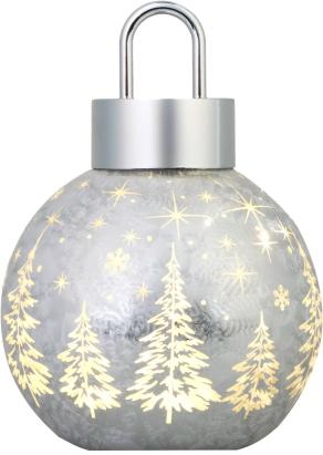 Glob decorativ de Craciun LED din sticla argintie, 18 cm, MagicHome