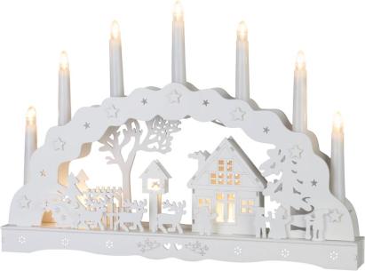 Decoratiune de Craciun tip casuta cu 10 LED alb cald, 45x5,2x31 cm