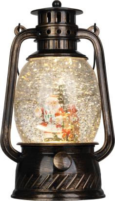 Felinar decorativ de Crăciun cu LED, Moș Crăciun, alb cald, 20,5 cm