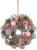 Coroniță decorativă suspendată de Crăciun, roz-portocaliu, 25 cm