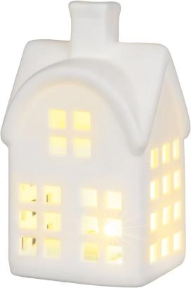 Decorațiune luminoasă de Crăciun MagicHome, casă din ceramică albă