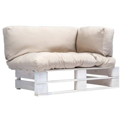 Canapea de grădină din paleți cu perne nisipii, lemn de pin GartenMobel Dekor