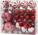 Set 47 globuri roșii pentru brad MagicHome, mix modele festive