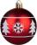 Set 12 globuri de Crăciun roșii cu ornament alb, 6 cm, pentru brad