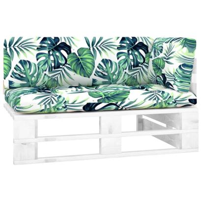 Canapea colțar de grădină din paleți, alb, lemn de pin tratat GartenMobel Dekor