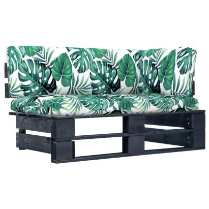 Canapea de colț din paleți de grădină negru lemn pin tratat GartenMobel Dekor