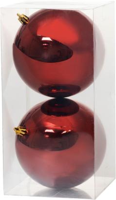 Set 2 globuri de Crăciun MagicHome bordo, 12 cm, pentru brad