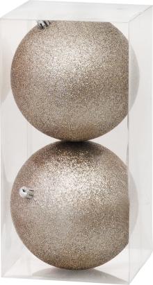 Set 2 globuri decorative bej MagicHome pentru brad, 12 cm