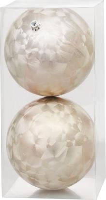 Set 2 globuri crem MagicHome pentru brad de Craciun, 12 cm