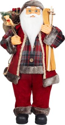 Decoratiune de Craciun Mos Craciun cu daruri, rosu, 60 cm