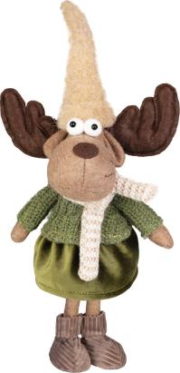 Decorațiune de Crăciun MagicHome, ren feminin textil, 22 x 14 x 53 cm