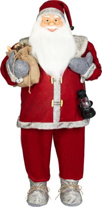 Moș Crăciun decorativ MagicHome, roșu, 120 cm, pentru interior