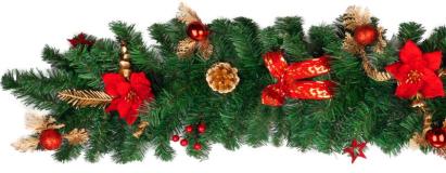 Dekorácia MagicHome Vianoce, girlanda, červená, 200 cm