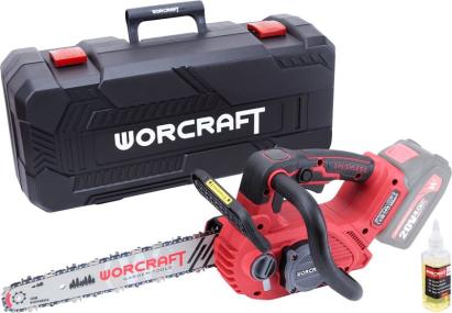 Drujbă cu acumulator Worcraft 20V brushless, lamă 12", set cu valiză