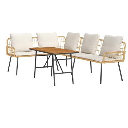 Set de canapele pentru grădină 2 pcs Bej poliratan GartenMobel Dekor