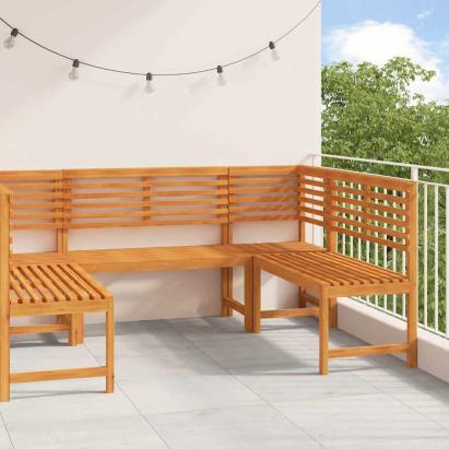 Set de Bănci pentru Grădină 5 pcs Maro Lemn Solid de Acacia GartenMobel Dekor