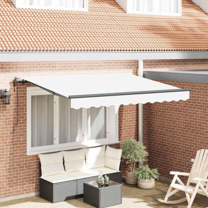 Cortina Retractabilă Alb 350 x 200 cm țesătură GartenMobel Dekor