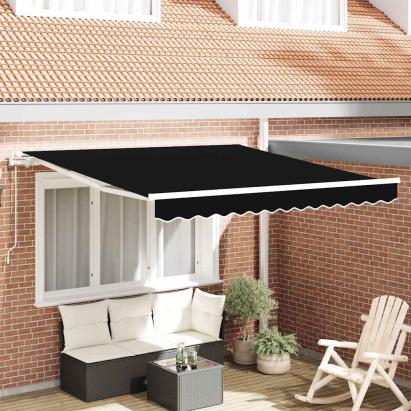 Cort electric retractabil Negru 300 x 250 cm GartenMobel Dekor