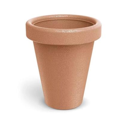 Ghiveci decorativ de flori, rotund, portocaliu, efect ceramica, 39x46 cm, 26.5 L, Origina GartenVIP DiyLine
