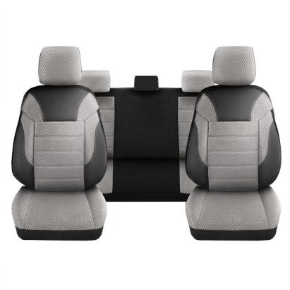 Set huse scaune auto DeluxeBoss 11 piese, negru-bej, bancheta fractionata