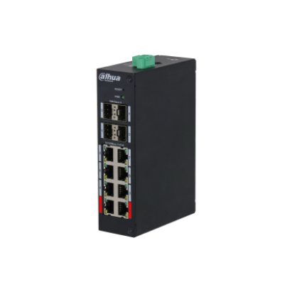 Switch PoE Dahua 12 Port, PoE 8x RJ45 10/100, Uplink: 4x SFP 1000, 120 W, Cloud management, HS4412-8ET-120 SafetyGuard Surveillance