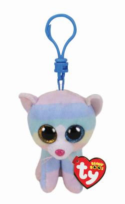 Breloc din plus TY Beanie Boos Pisicuța Heather, 8,5 cm