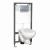 Set WC suspendat Kerra Rossa cu rezervor încastrat și buton cromat