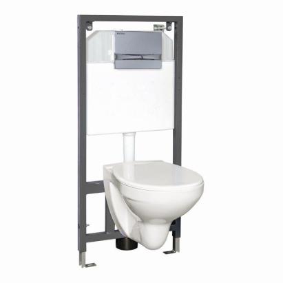 Set WC suspendat Kerra Rossa cu rezervor încastrat și buton cromat