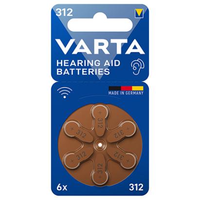 Baterii auditive Varta 312 zinc-aer, blister 6 buc, 1.45V