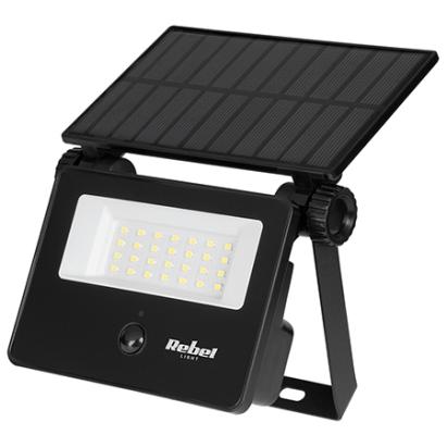 Reflector cu panou solar, 6W, 800LM, 6500K, IP54, Rebel SafetyGuard Surveillance
