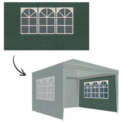 Perete lateral pentru pavilion de gradina 3x2 m, cu fereastra, velcro, verde