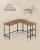 Birou de colt in forma de L VASAGLE cu 2 rafturi, maro rustic, 130x130x76 cm