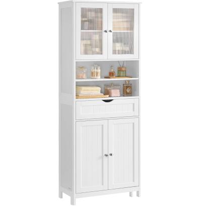 Dulap inalt de baie VASAGLE cu sertar si rafturi reglabile, alb, 170 cm