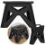 Scaun înălțător pliabil multifuncțional, compact, cu mâner, 100 kg, negru
