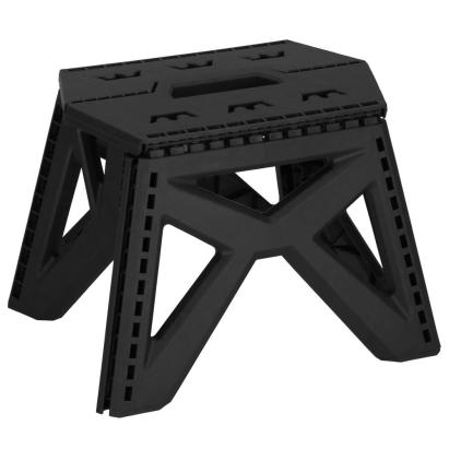 Scaun înălțător pliabil multifuncțional, compact, cu mâner, 100 kg, negru