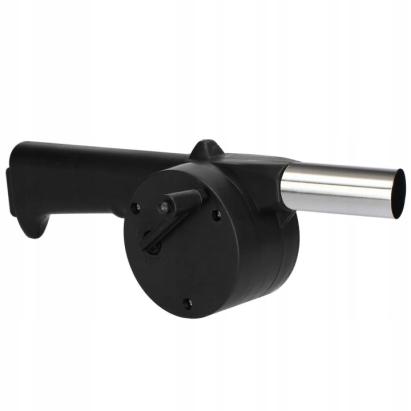 Suflanta manuala cu manivela pentru aprins gratar, foc si semineu, 25 cm, negru