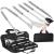 Set ustensile pentru gratar din inox, 5 piese, cu husa transport
