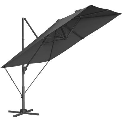 Umbrelă de grădină pendul Songmics 270x270 cm, rotire 360°, UPF 50+, gri