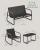 Set mobilier de gradina SONGMICS, 4 locuri, 2 scaune balansoar, canapea si masa, negru