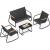 Set mobilier de gradina SONGMICS, 4 locuri, 2 scaune balansoar, canapea si masa, negru