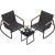 Set mobilier de gradina SONGMICS cu 2 scaune balansoar si masa, negru